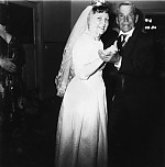 Tora Johansson, \'Jonke\' .<br/>Kortet taget på Toras bröllop  22/7 1961